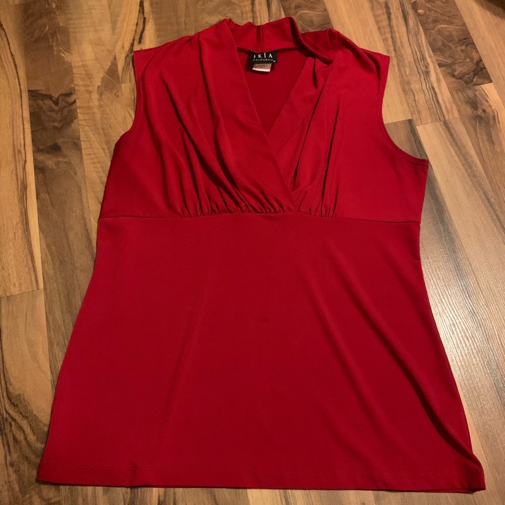 Red Sleeveless JKLA Top